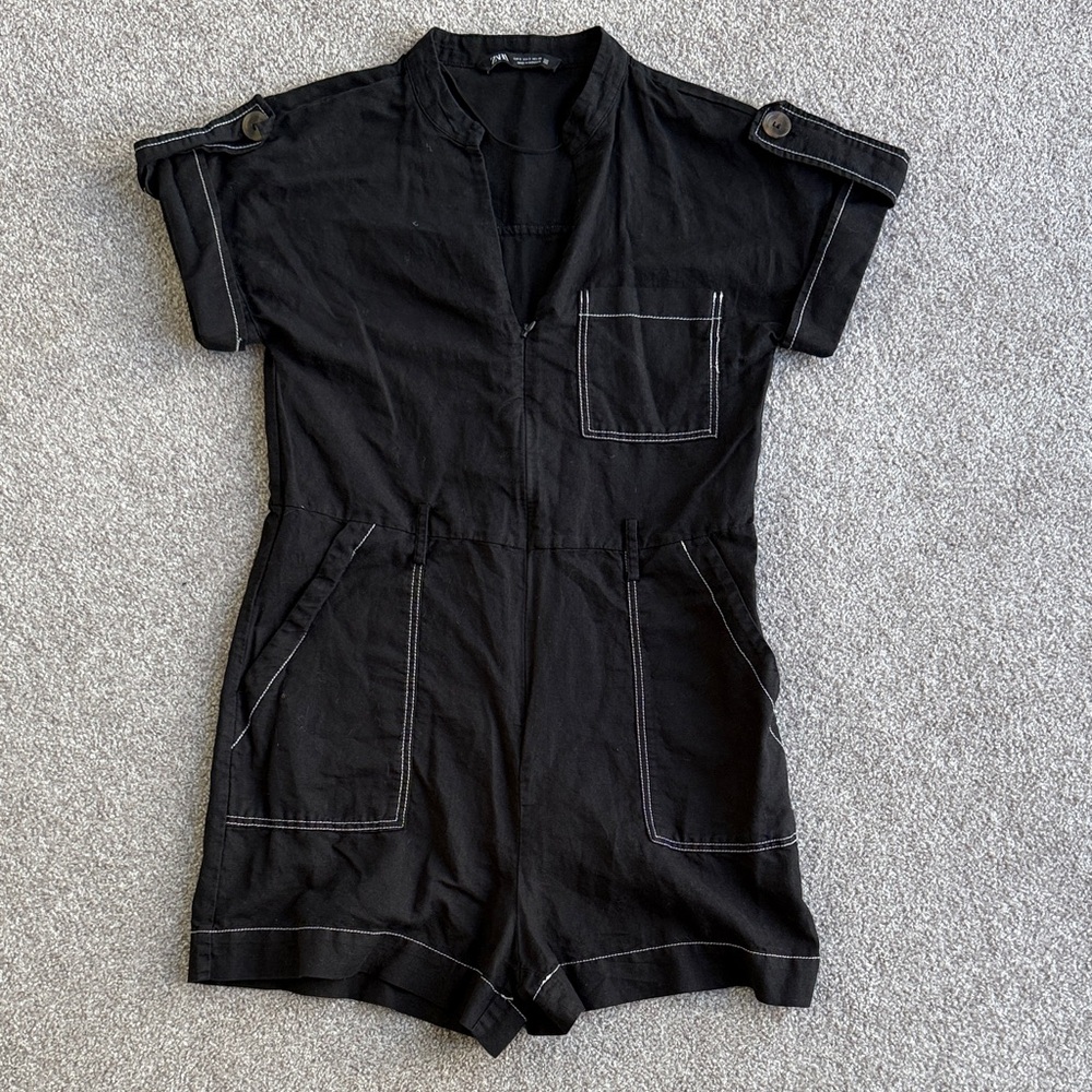 Zara Stylish Black One Piece Romper